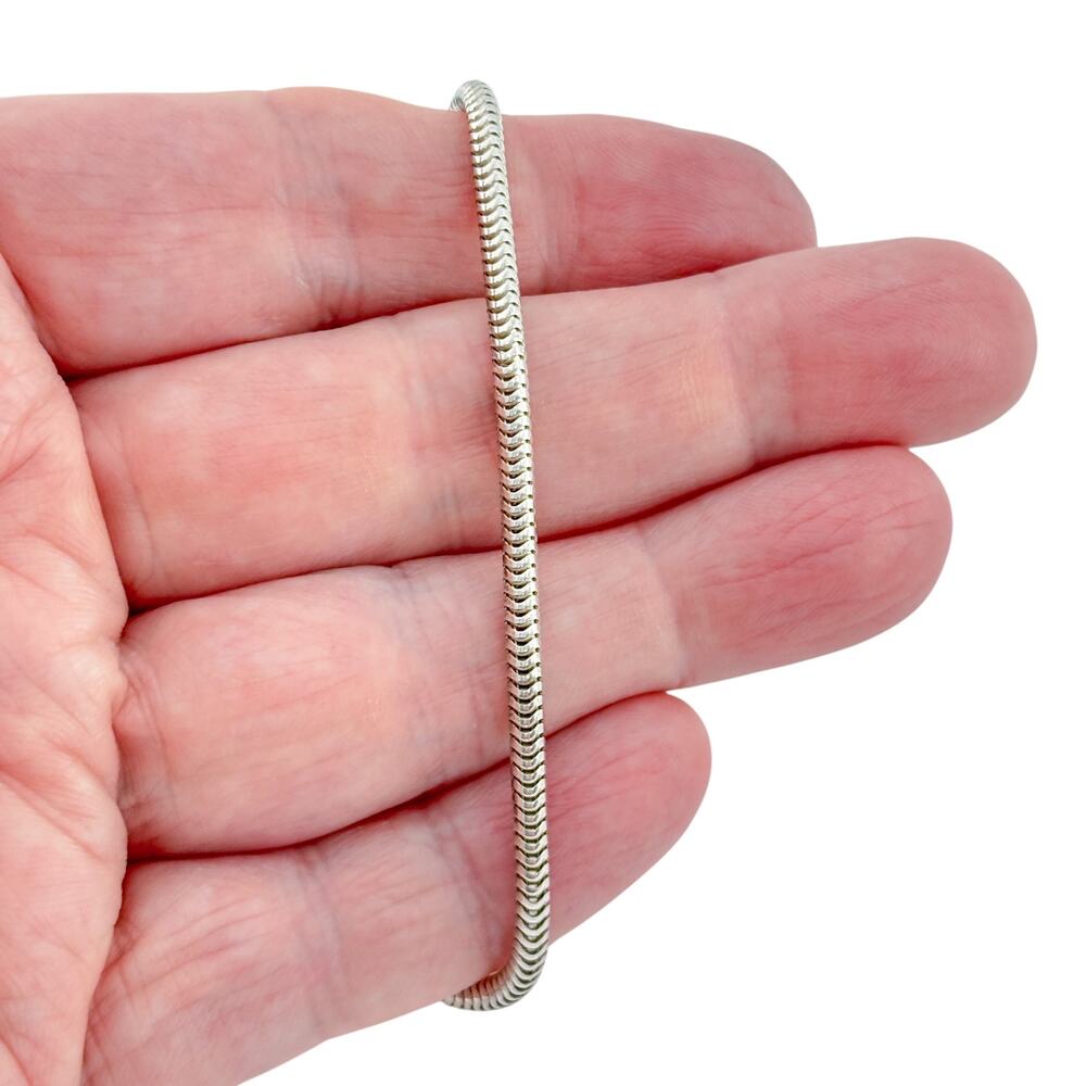 Vintage Sterling Silver 925 Snake Chain Bracelet 8.5"